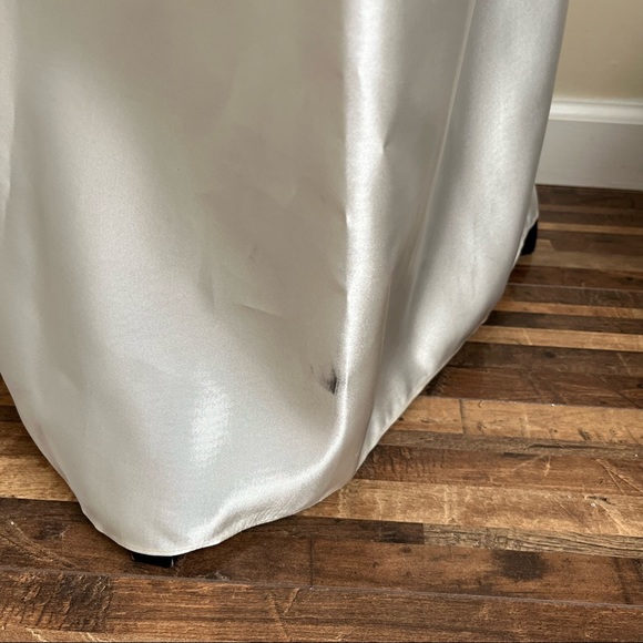 Eve of Milady Vintage Peplum Satin Formal Gown Black White Sz 14 - Picture 6 of 16